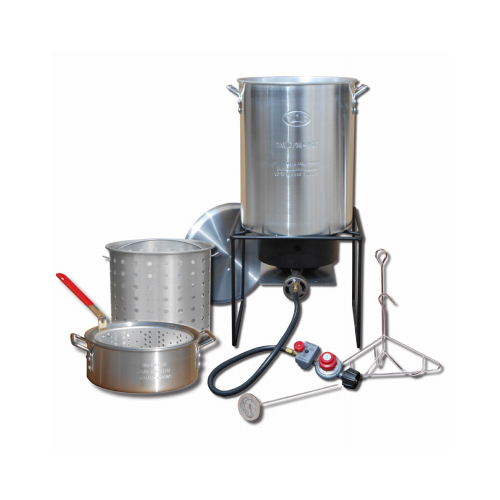 METAL FUSION-IMPORT 12RTFBF3 Turkey/Fish Fryer Boiling Package, 29-Qt. Aluminum Pot + Fry Pan & Basket