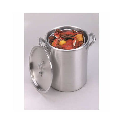 METAL FUSION KK60 Aluminum Cooking Pot, Punched Hole Basket and Lid, 60-Qts.