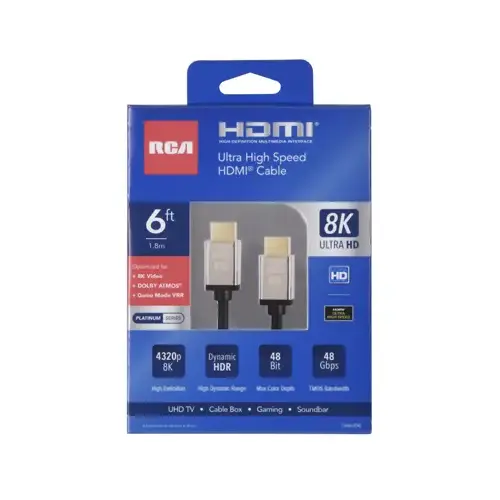 Ultra High Speed HDMI Cable With Ethernet, Black, 6-Ft.