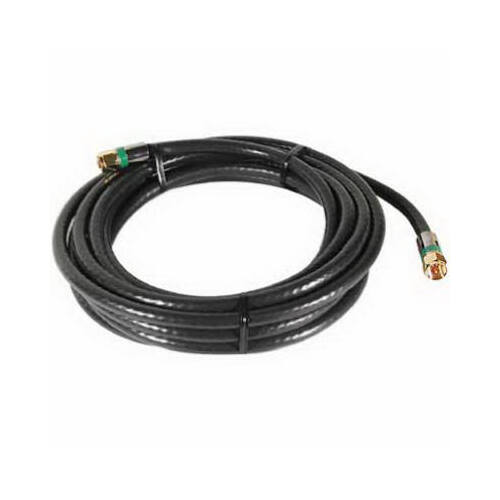 12-Ft. 18 AWG Black Quad Shield RG6 Coaxial Cable