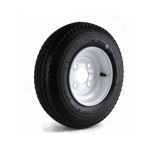 Trailer Tire, 590 lb Withstand, 4-1/2 in Dia Bolt Circle, Rubber