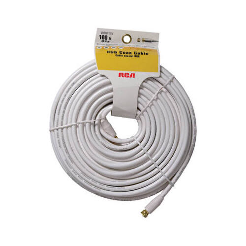 100-Ft. White RG6 Coax Cable With "F" Connectors