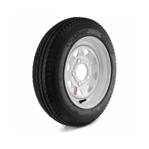 DM412B-5C-I Trailer Tire, 1120 lb Withstand, 4-1/2 in Dia Bolt Circle, Rubber