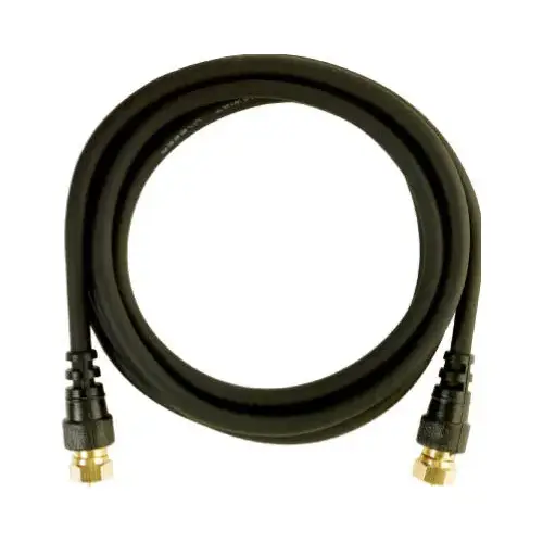 Coaxial Cable With F Connectors, Black, 6-Ft.