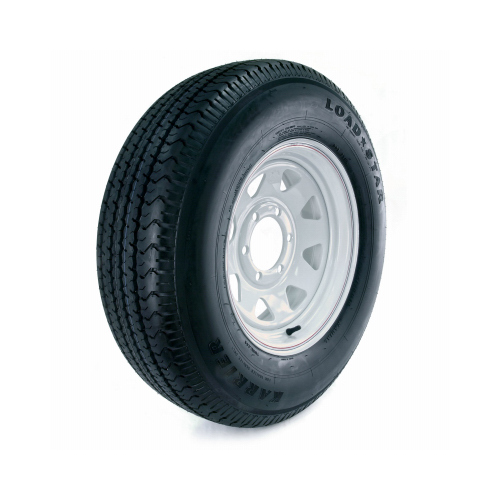 Kenda DM225R5D-6CI Loadstar Karrier Radial Trailer Tire & 6-Hole Custom Spoke Wheel (5/4.5), 225/75R-15 LRD