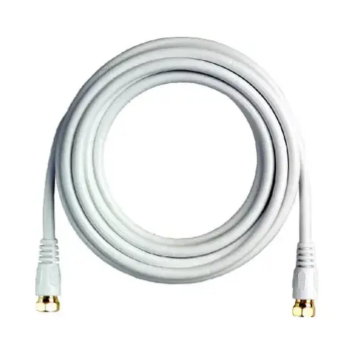 12-Ft. White RG6 Coaxial Cable With "F" Connectors