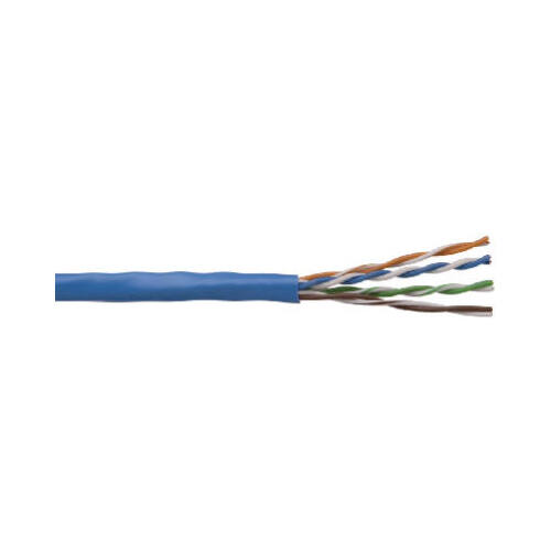 Solid Bare Copper Wire, CMR, Blue, 500-Ft.