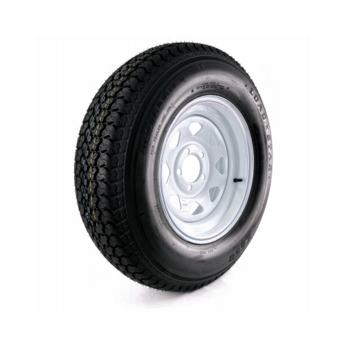 Loadstar Trailer Tire & 5-Hole Custom Spoke Wheel (5/4.5), 205/75D-15 LRC