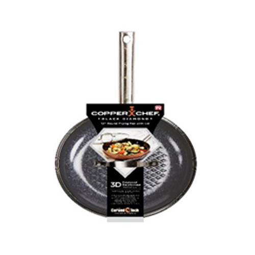 Copper Chef Black Diamond Fry Pan with Lid, Nonstick, 12-In.