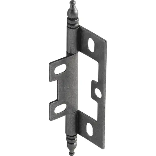 Decorative Butt Hinge, Non-Mortise, Minaret Finial For inset face frame doors, Pewter