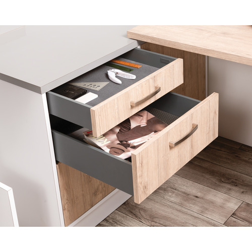 Drawer side runner system, Hafele Matrix Box Slim A, 89 mm Drawer Height 13 3/4" 13 3/4" (13 3/4") 350 mm nominal length; anthracite