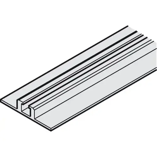 Lower Running Track, Single, Surface-mounted, 38 x 8 mm (1 1/2" x 5/16") 8' 2 7/16" For Hawa Divido, Length: 2.5 m (8' 2 7/16") Silver colored, anodized