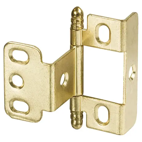 Decorative Butt Hinge, Full Wrap, Non-Mortise, Ball Finial For inset face frame doors, Brass-plated