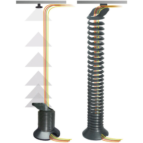 Hafele 631.20.910 Cable Guide, Spiral Design For table bases, Silver colored Silver colored