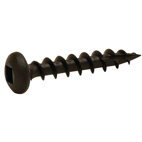 Zip-R Screw, Pan Head, #2 Square Drive 6 mm 3/4" #6 3.5 mm #6 x 3/4", Full Thread, Black Oxide black, Burnished