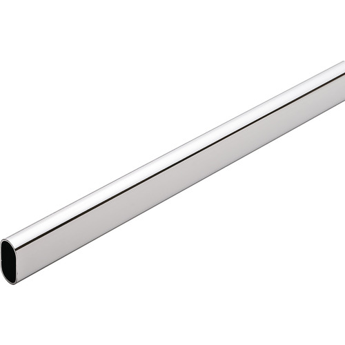 Hafele 801.13.244 Welded Steel Oval Wardrobe Tube, with Supports 47 15/16" Chrome-plated, 1217 mm (47 15/16)" Chrome