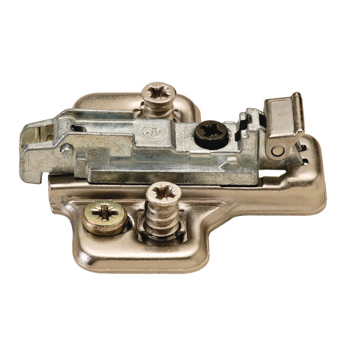 Clip Mounting Plate, Salice, with Pre-Installed 11 mm Euro Screws 6 mm 11.0 mm BARGL69F/16 quick fixing system, fixing with chipboard screws, depth adjustable via eccentric, 6 mm, BARGL69F/16 Nickel plated