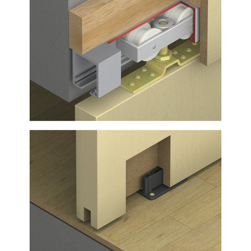 Hafele 941.60.006 Sliding Door Hardware, Top Hung System with 2 track ...