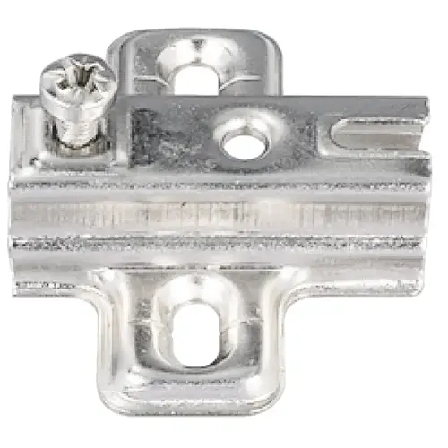 Cruciform mounting plate, Hafele Metalla A, with slide-on system, for screw fixing 4 mm A-Series, Reinforcement: 4 Nickel plated