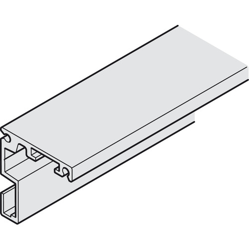 Angle Profile, Pre-Drilled for Upper Tracks 48 mm 19' 8 1/4" Hawa Junior 80 For wooden door systems, 6 m (19' 8 1/4") Length; for Junior 80 Silver colored, anodized