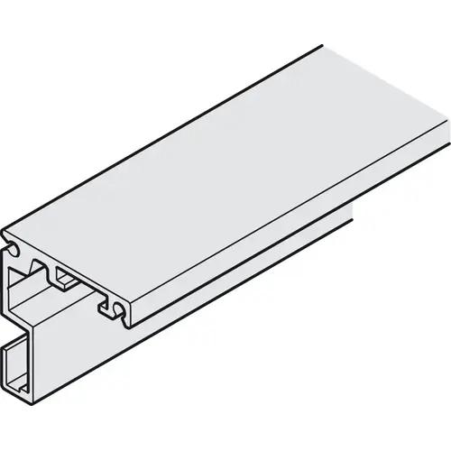 Angle Profile, Pre-Drilled for Upper Tracks 48 mm 13' 1 1/2" Hawa Junior 80 For glass door systems, 4 m (13' 1 1/2") Length; for Junior 80 Silver colored, anodized