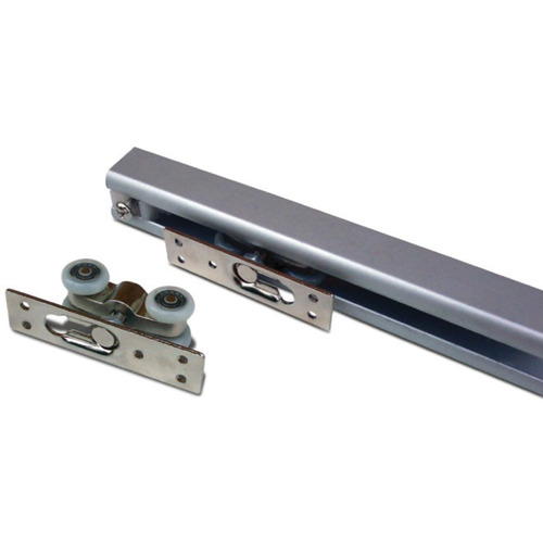 Hafele 940.55.000 Sliding Door Hardware, Straightaway 50, set Top hung system, For 1 door Running gear: Aluminum Rollers: Plastic Zinc alloy