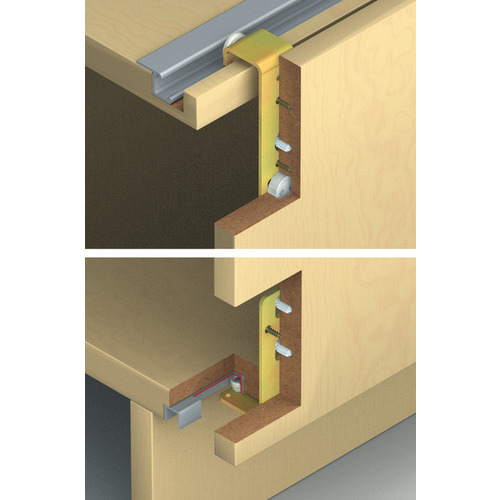 Sliding Door Hardware, Hawa Regal A25 H VF, set For 1 wood door, for door weights up to 55 lbs, for door heights up to 94 1/2", Vorfront Running gear: Steel Guide: Steel Rollers: Plastic