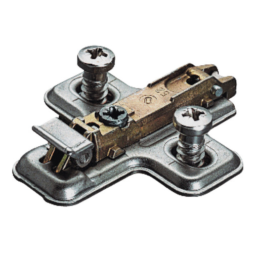 Clip Mounting Plate, Salice, with quick fixing system 6 mm BAVGL69F/16 With pre-mounted Euro screws, 6 mm, BAVGL69F/16 Nickel plated