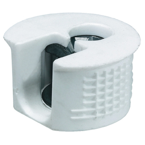 Hafele 263.50.705 Connector Housing, Rafix 20 Flush System Without Ridge, Plastic, For wood thickness 19 mm, white Signal white, RAL 9003
