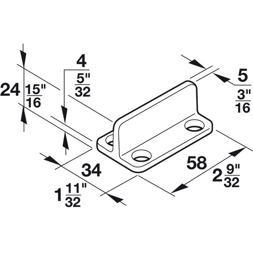 Hafele 407.01.997 Lower Guide, For Door Weight: 80 kg HAWA Wood Sliding Door Hardware Accessory