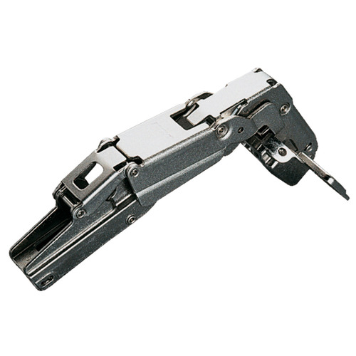 Concealed Hinge, Salice PUSH, 165 degree Opening Angle, Self-Opening, Half Overlay For tip-on opening, for cabinets with internal drawer boxes or pull-out shelves, Press fitting, model C2RRG99, 155 degree Nickel plated