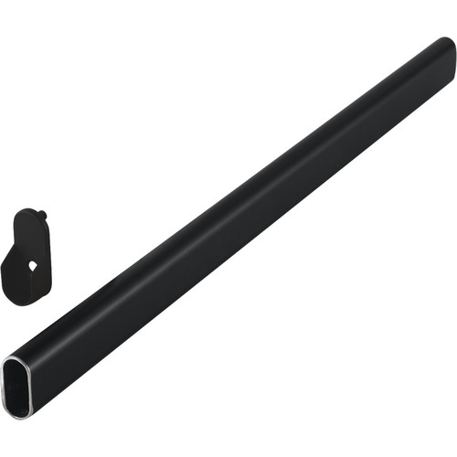 Aluminum Oval Wardrobe Tube, with Supports 47 15/16" Black, 1217 mm (47 15/16") Black