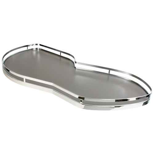 LeMans II Set, for Blind Corner Cabinets Left With soft and self closing mechanisms, with non-slip effect, Swings left, chrome/anthracite, 2 x 45 shape trays Tray: Anthracite, Surround: Chrome