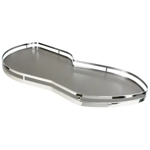 LeMans II Set, for Blind Corner Cabinets Left With soft and self closing mechanisms, with non-slip effect, Swings left, chrome/anthracite, 2 x 50 shape trays Tray: Anthracite, Surround: Chrome