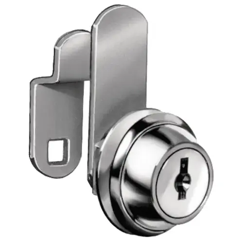 Cam Lock, C8060 Series, 45 mm Cylinder National Lock - C Series, Model C8060-KD-14A, keyed different Bright nickel