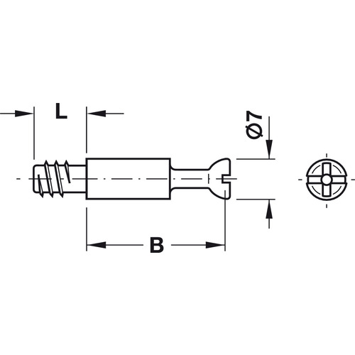 Hafele 262.27.029 Connecting Bolt, Turned, Minifix System 24 Mm 11 Mm ...