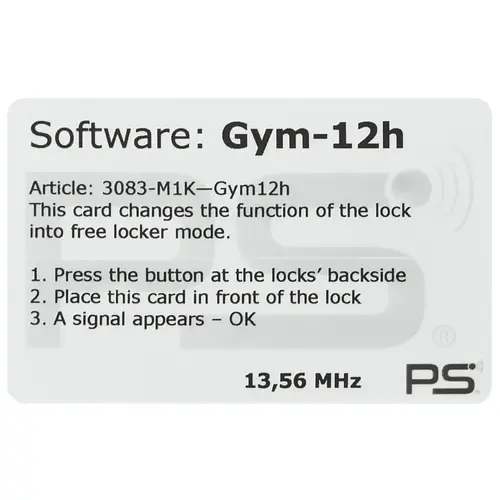 Programming card, Wellness mode, for EFL 50 furniture lock Wellness mode