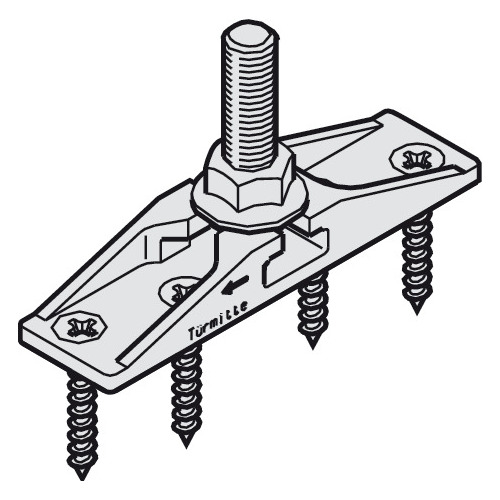 Two-way Suspension Plate, MM10 Bolt and Mounting Screws for Hawa Junior/Symetric, for 1 door: 2 pieces