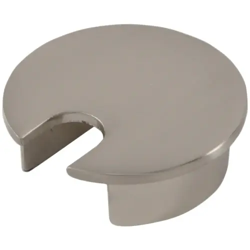 Hafele 429.94.621 Metal Cable Grommet, One-Piece, Round, diameter 40 mm For workplace organization, Brushed nickel, with 20 x 25 mm opening brushedNickel plated