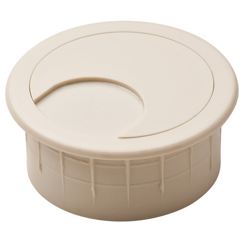 Hafele 429.93.019 Plastic Cable Grommet, Two-Piece, Round, diameter 47 mm For workplace organization, Almond Beige