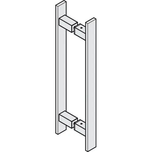 Door handle, stainless steel matt For Slido Design 80-W, On both sides, length 400 mm matt Pair