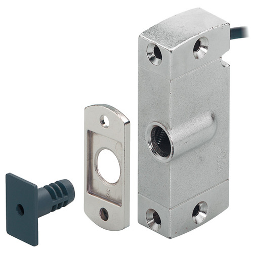 Furniture Lock, EFL 1/1C, Dialock, Mains-Operated Lock with plastic locking bolt, EFL 1 without feedback contact, cable length: 3 m Locking bolt: Grey, Housing and retaining plate: Nickel plated, Lock case and fixing plate: Nickel plated