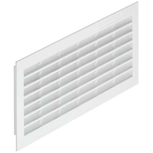 Hafele 571.64.726 Ventilation Trims, Plastic, with louvres 230 x 84 mm 4 1/4" 3 5/16" 10" 9" 254 x 108 mm 92 cm Square, White, 254 x 108 mm White