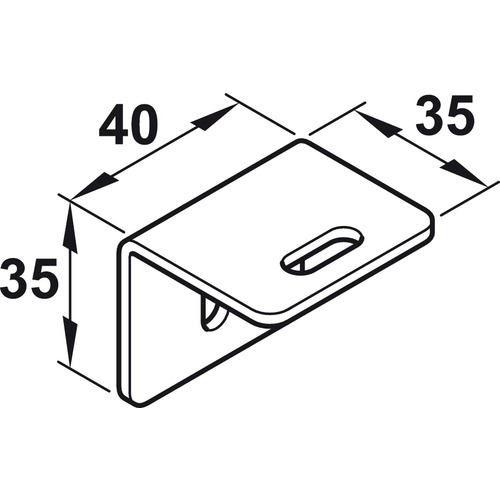 Wall Mounting Bracket, for Top Guide Track for Hafele Slido R-Aluflex 80A / 80W, white, RAL 9016, steel Traffic white, RAL 9016