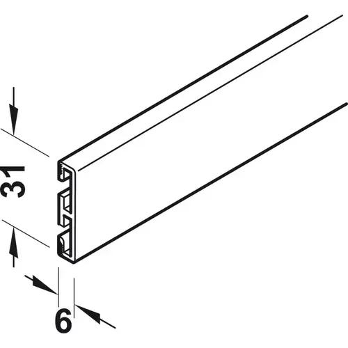 Decorative Mullion, Silent Aluflex 9' 10 1/8" Self adhesive for optical subdividing of the door panels, Bronze, 3 m Length