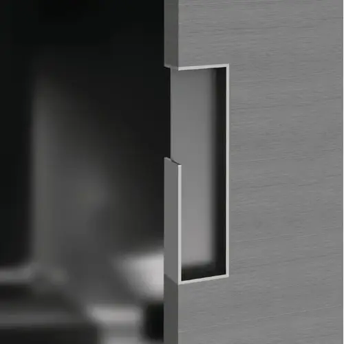 Flush Pull Handle for Sliding Wood Doors, Contemporary Matt; 35 mm (1 3/8") thickness; 100 mm (3 15/16") height