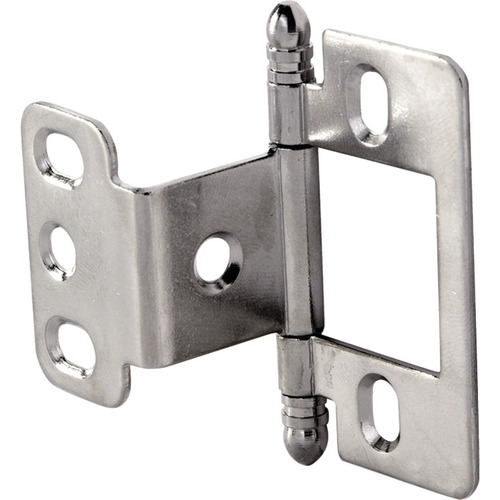 Decorative Butt Hinge, Partial Wrap, Non-Mortise, Ball Finial For inset face frame doors, Chrome-plated