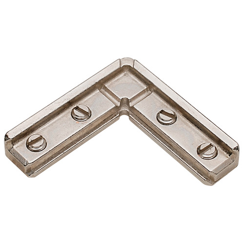 Corner Connector, for Aluminum Door Frame Profiles, 4 Screws Nickel plated