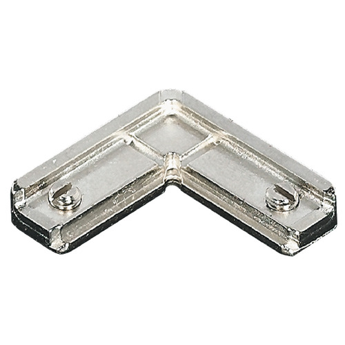 Corner Connector, for Aluminum Door Frame Profiles, 2 Screws Nickel Finish Nickel plated