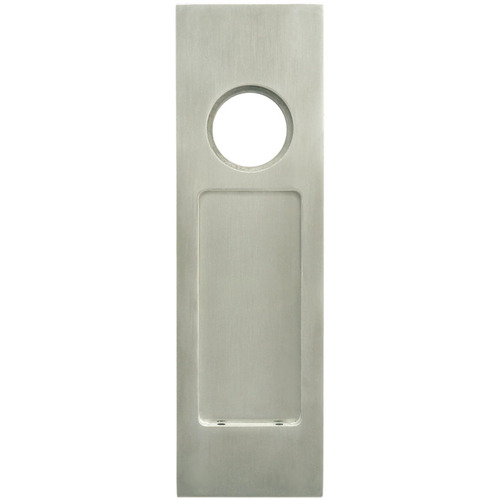 Sliding/Pocket Door Lock, Entry with Single Cylinder For wood doors, Satin nickel plated Satin nickel plated (US15)